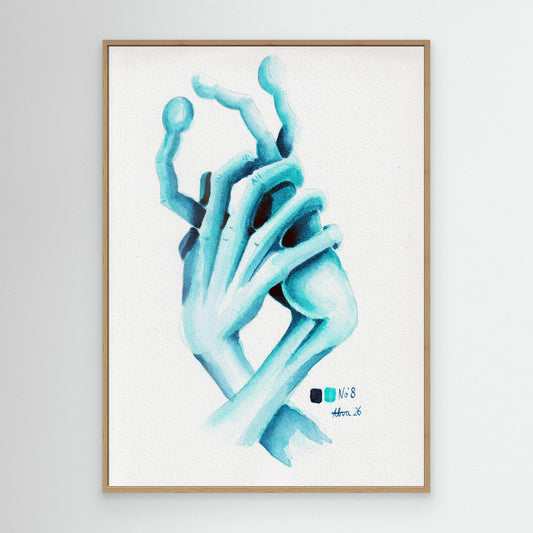 Handstudie No. 8 — surreal hand wall art canvas print | Alva Art