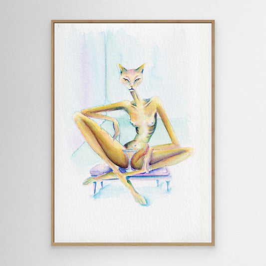 Die Audienz der Ignoranz — surreal cat canvas print | Alva Art