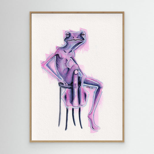 Over It — surreal frog canvas print | Alva Art