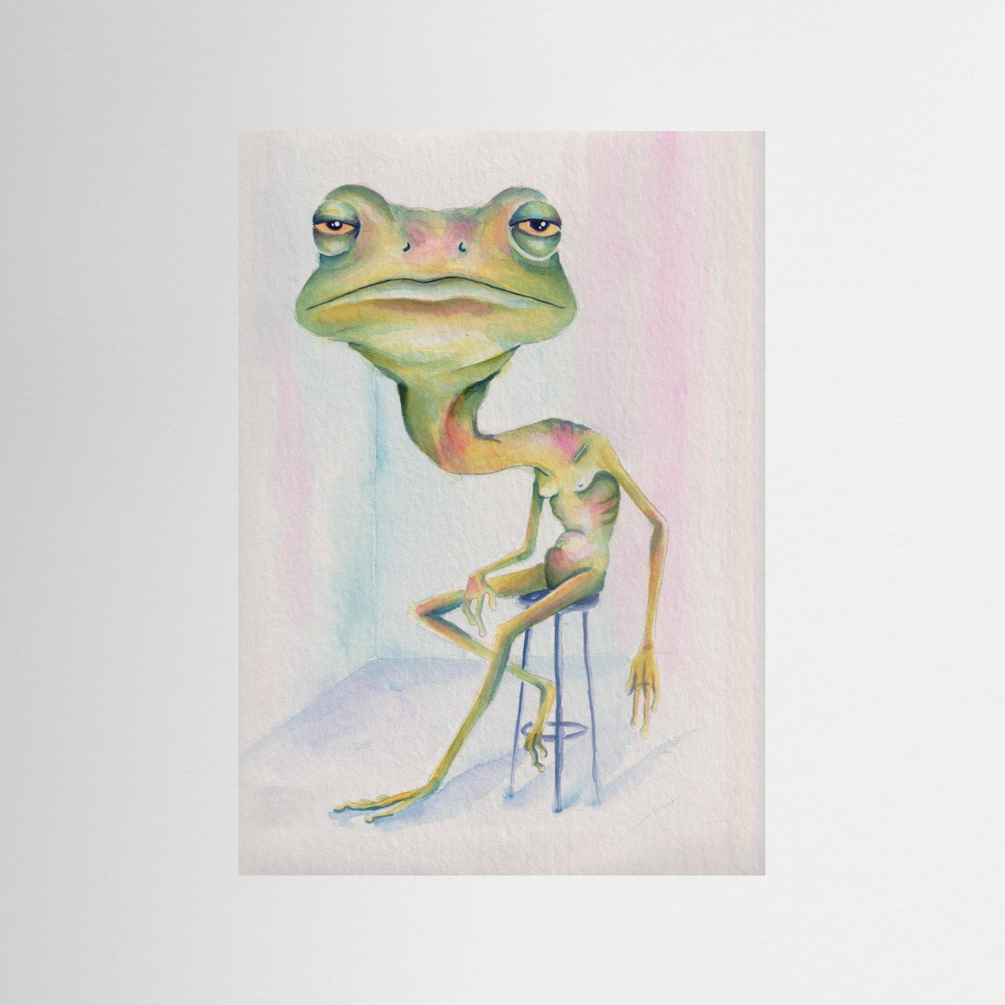 The Silent Protest — surreal frog art print wall decor | Alva Art