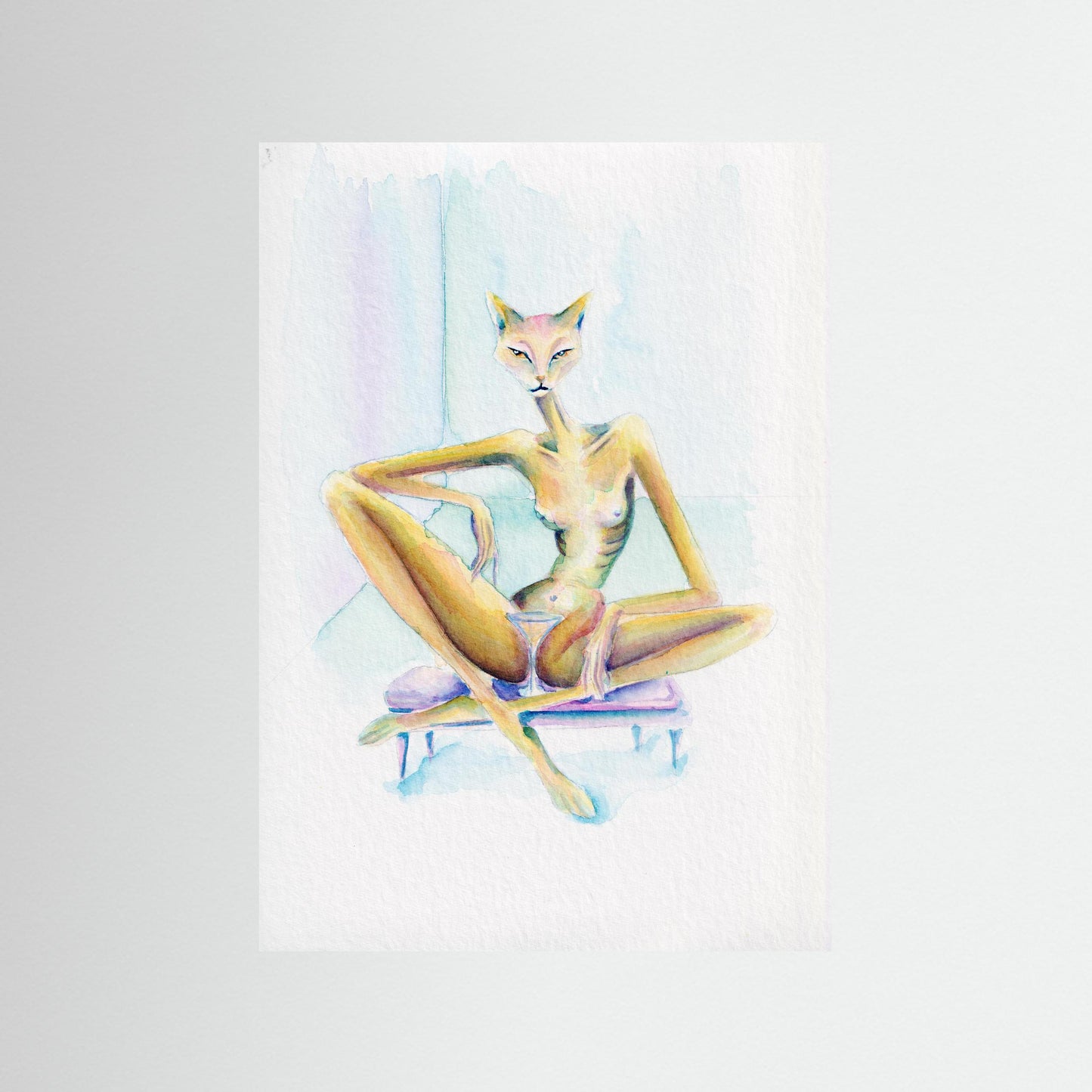 Die Audienz der Ignoranz — surreal cat art print | Alva Art