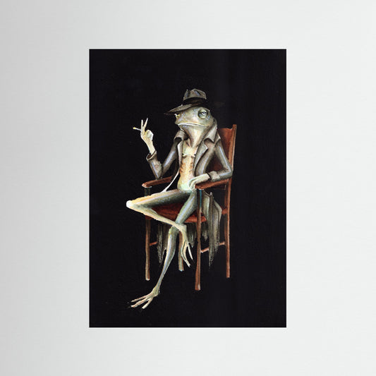 The Unimpressed No. 3 — dark surreal frog art print wall decor | Alva Art