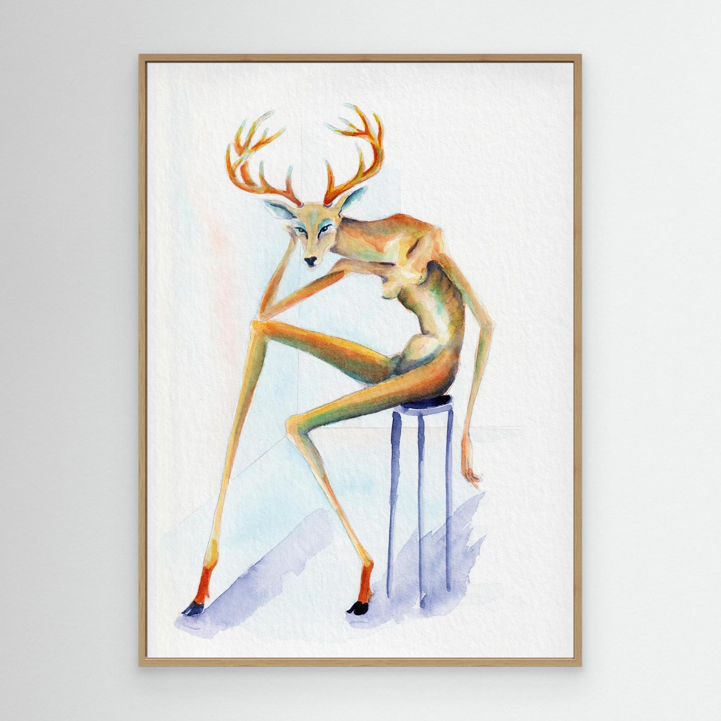 The Weighted Crown — surreal deer wall art canvas print | Alva Art