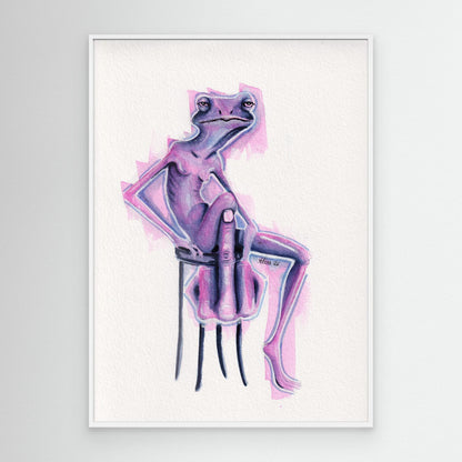 Over It — surreal frog canvas print | Alva Art
