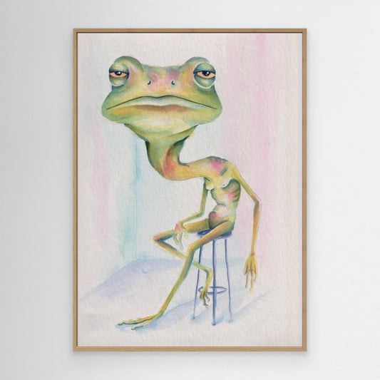 The Silent Protest — surreal frog wall art canvas print | Alva Art