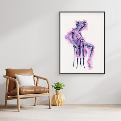 Over It — surreal frog canvas print | Alva Art