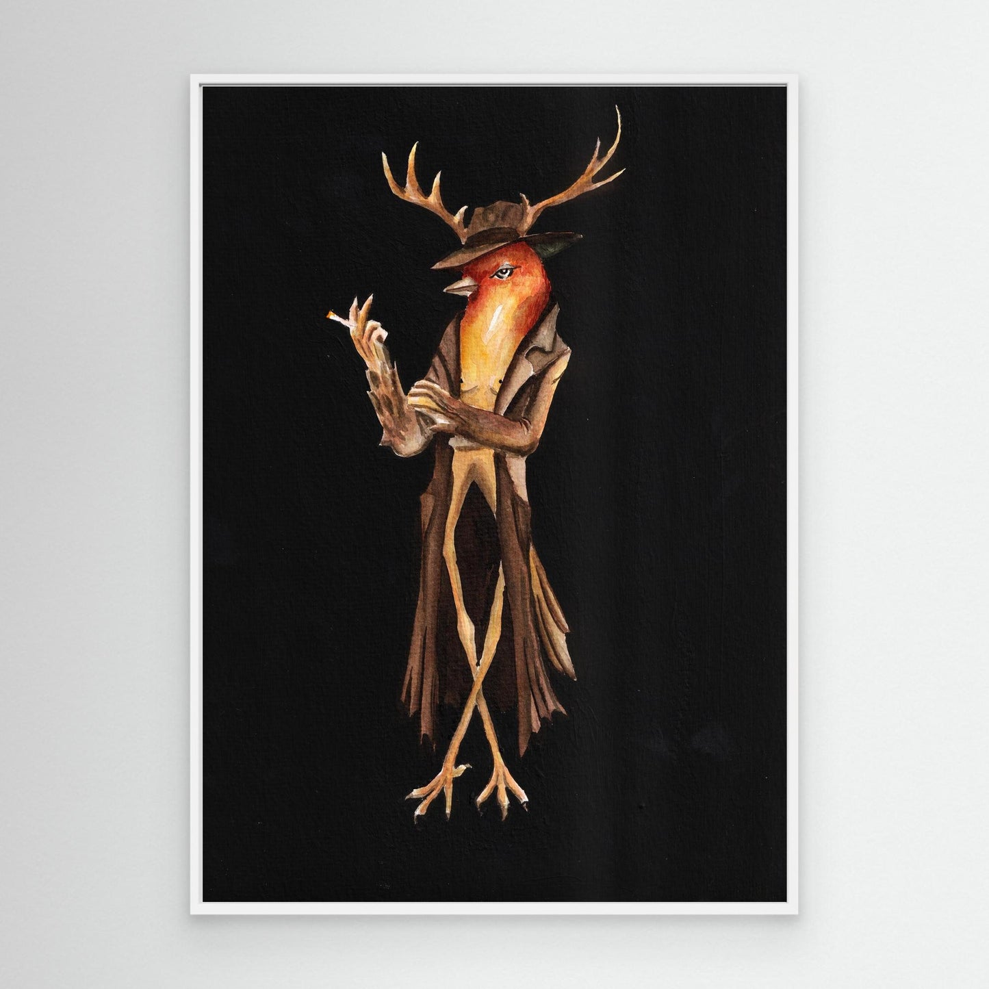 The Unimpressed No. 2 — dark surreal bird wall art canvas print | Alva Art