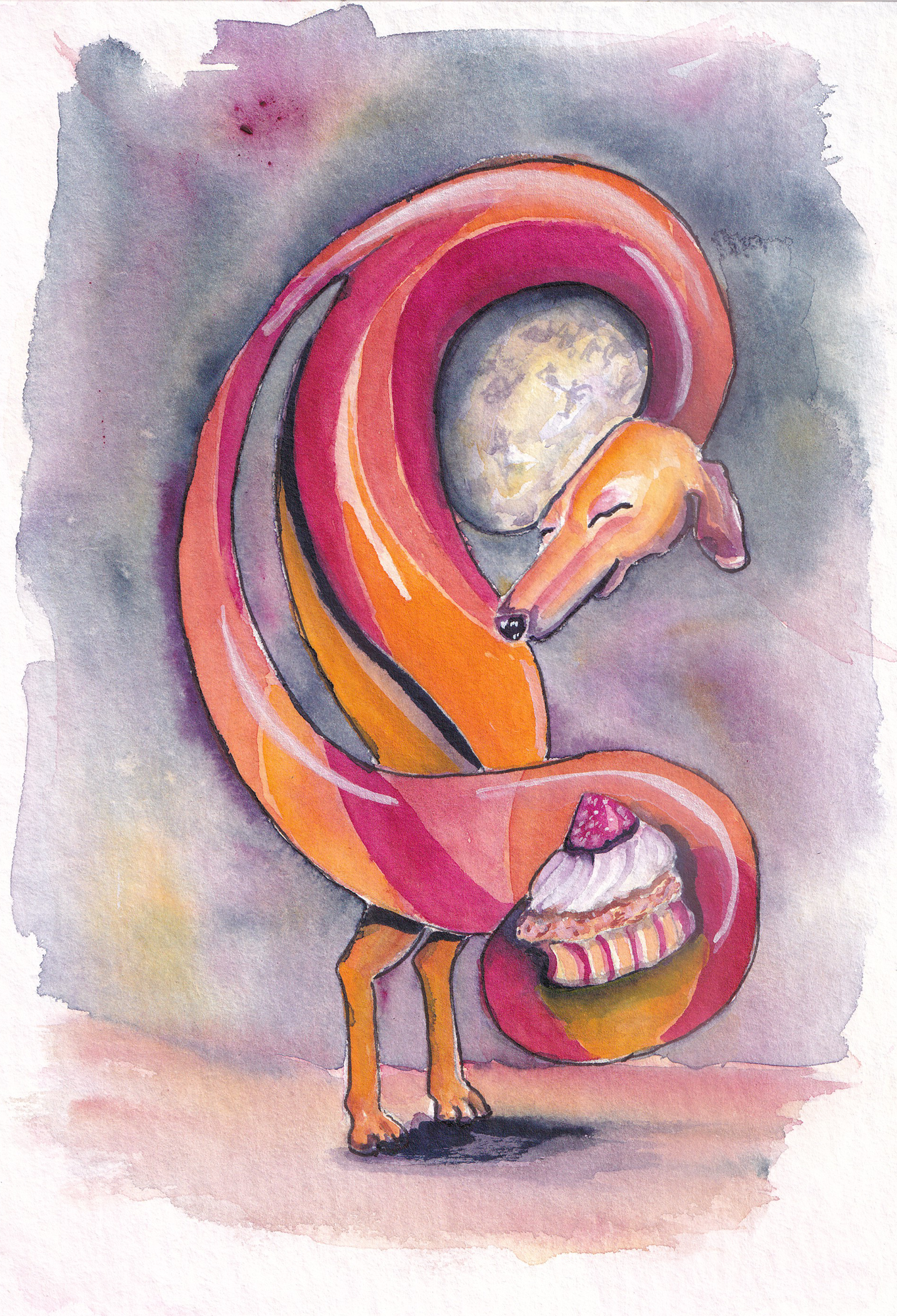 Florian reist zum Mond - Original Gemälde