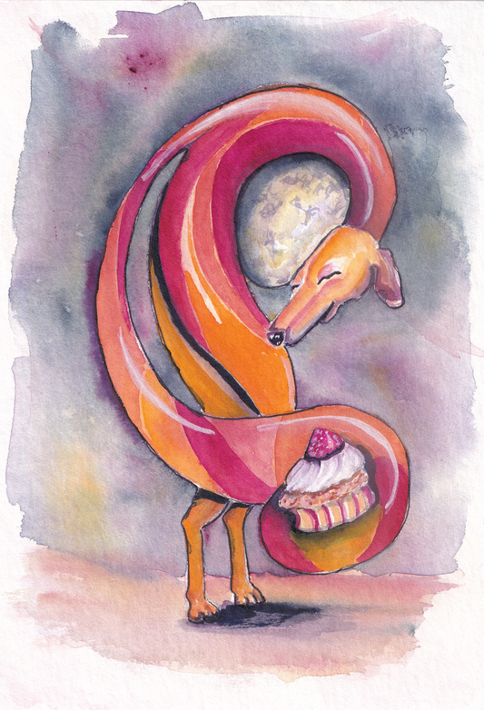 Florian reist zum Mond - Original Gemälde