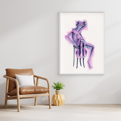 Over It — surreal frog canvas print | Alva Art