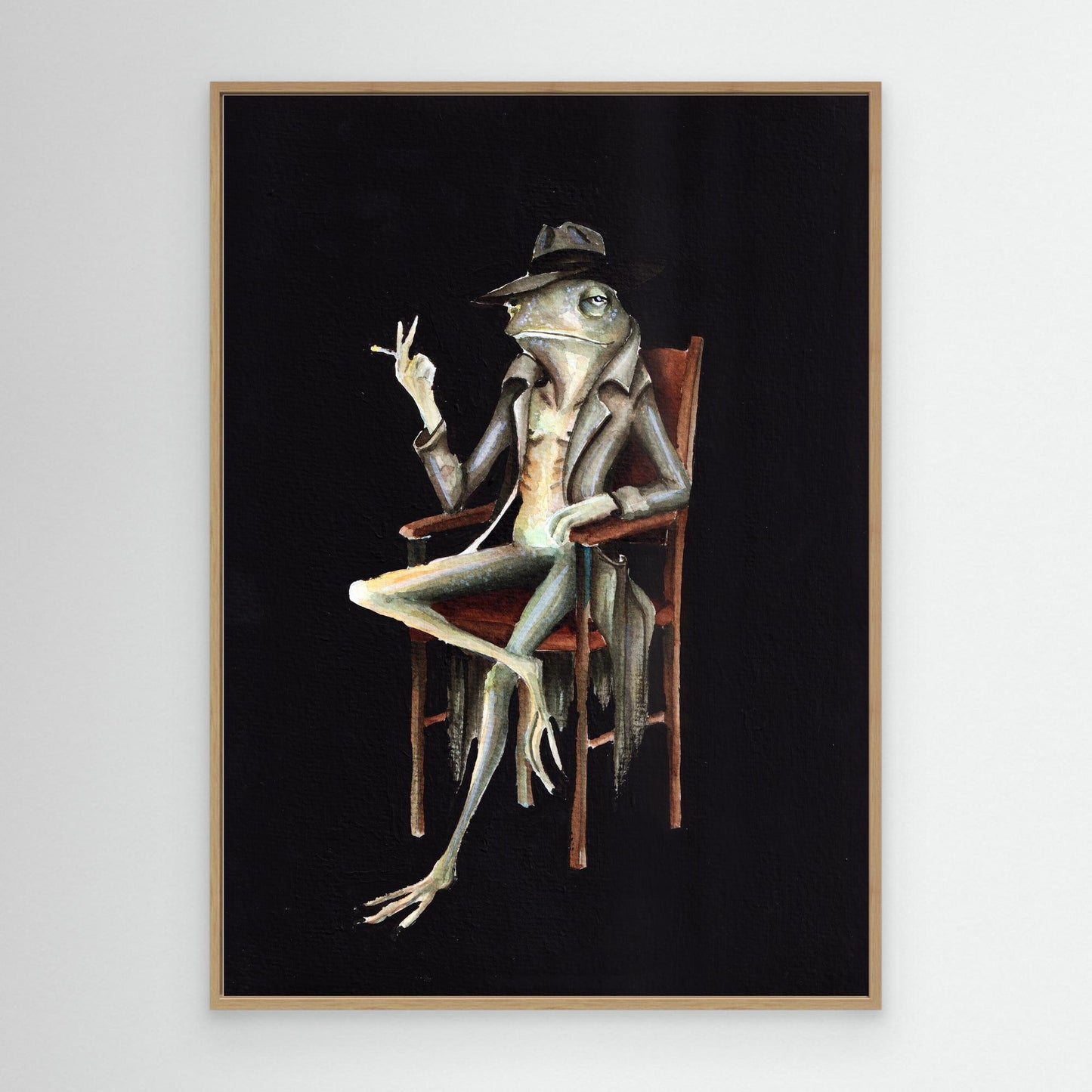 The Unimpressed No. 3 — dark surreal frog wall art canvas print | Alva Art