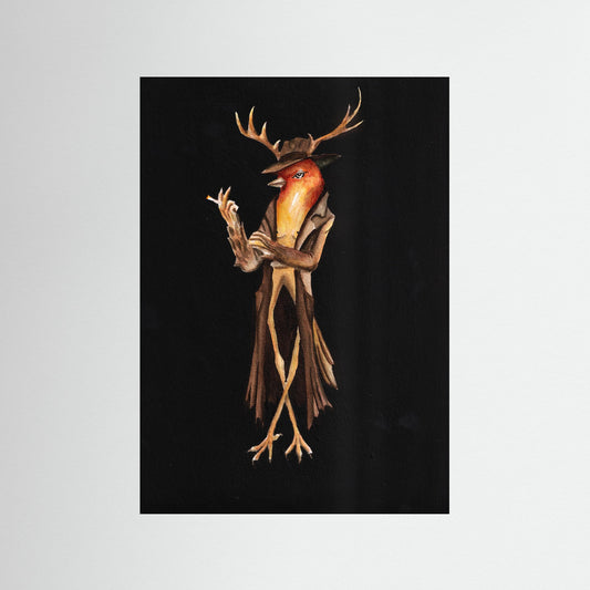 The Unimpressed No. 2 — dark surreal bird art print wall decor | Alva Art
