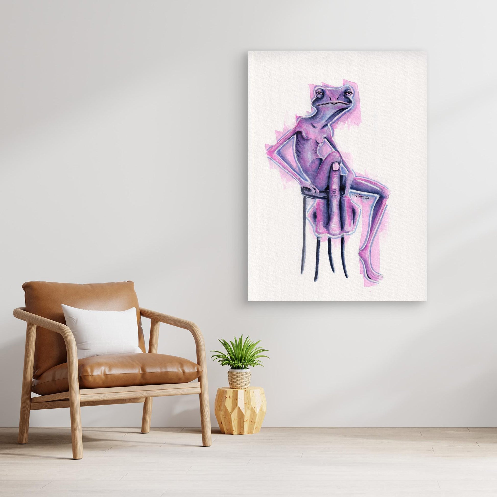 Over It — surreal frog canvas print | Alva Art