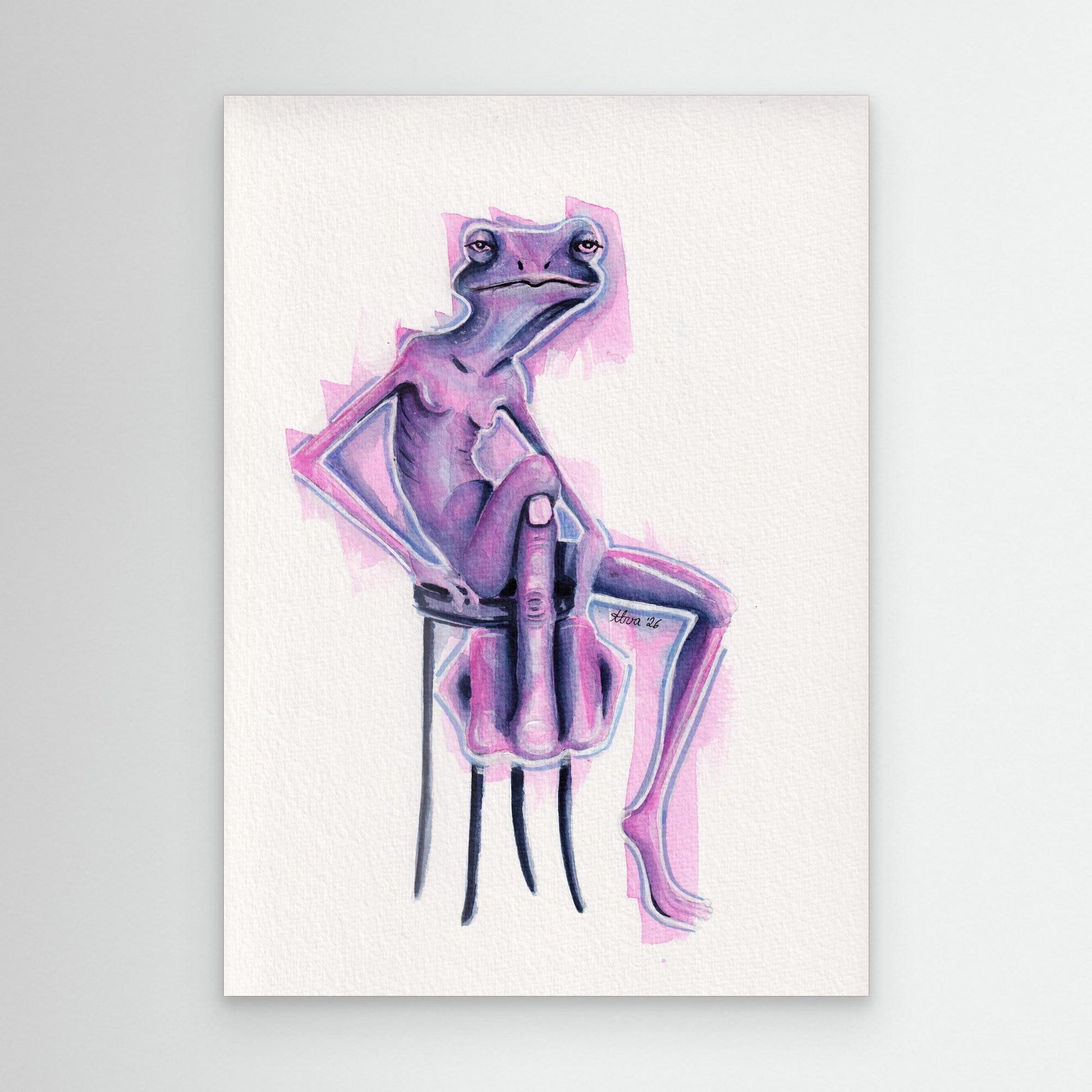 Over It — surreal frog canvas print | Alva Art