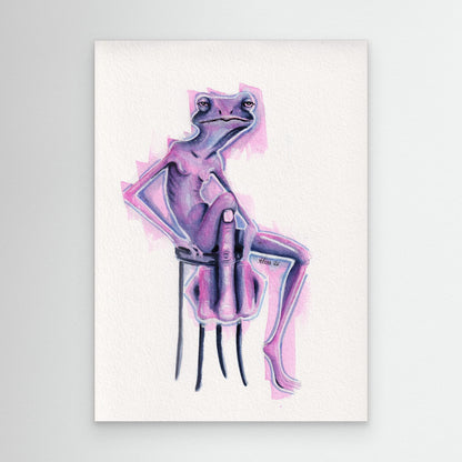 Over It — surreal frog canvas print | Alva Art