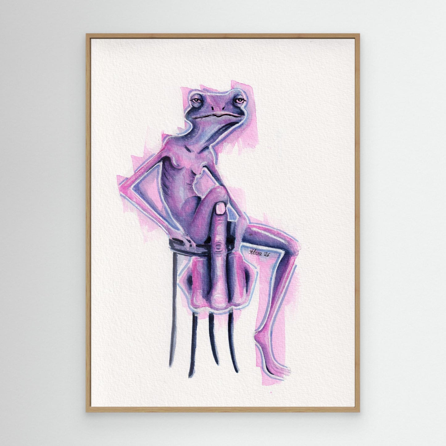 Over It — surreal frog canvas print | Alva Art