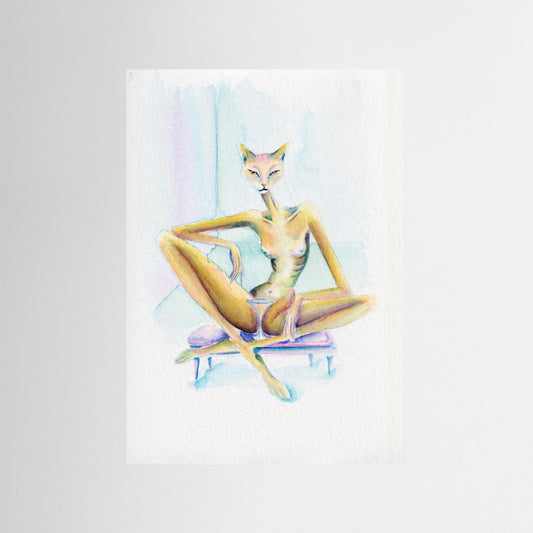 Die Audienz der Ignoranz — surreal cat art print | Alva Art