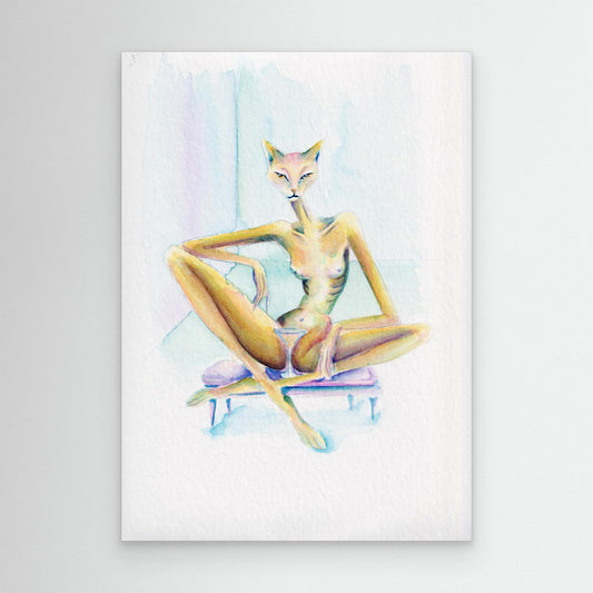Die Audienz der Ignoranz — surreal cat canvas print | Alva Art