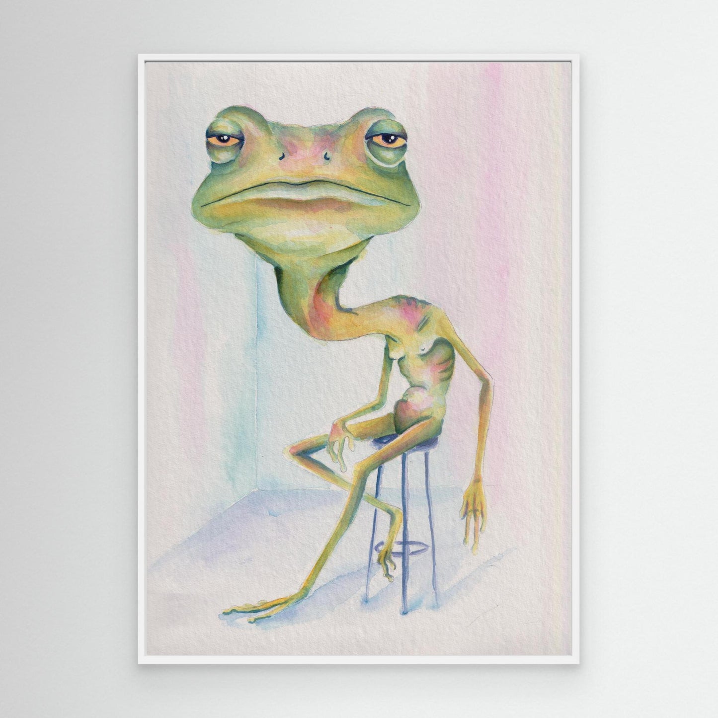 The Silent Protest — surreal frog wall art canvas print | Alva Art