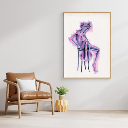 Over It — surreal frog canvas print | Alva Art