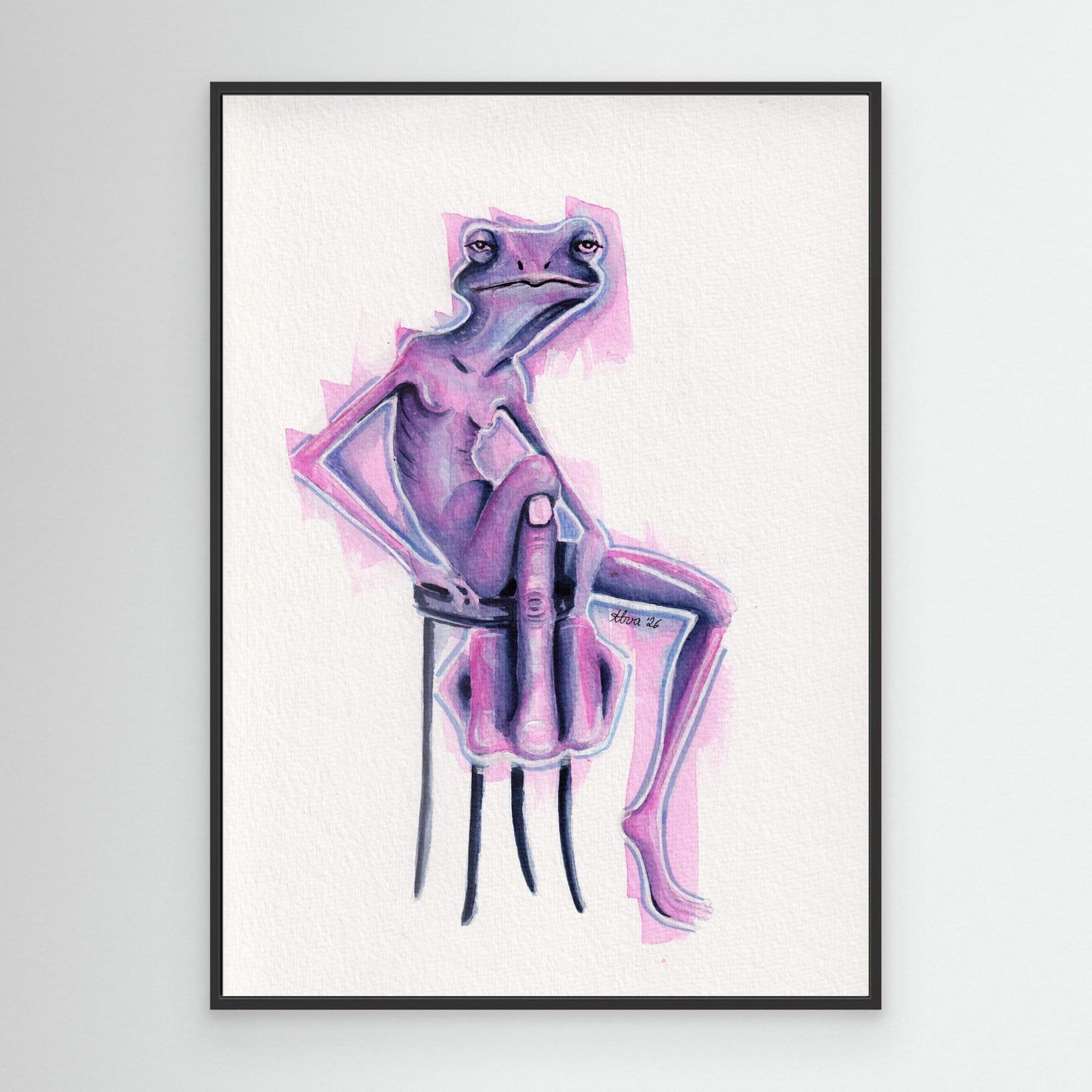 Over It — surreal frog canvas print | Alva Art